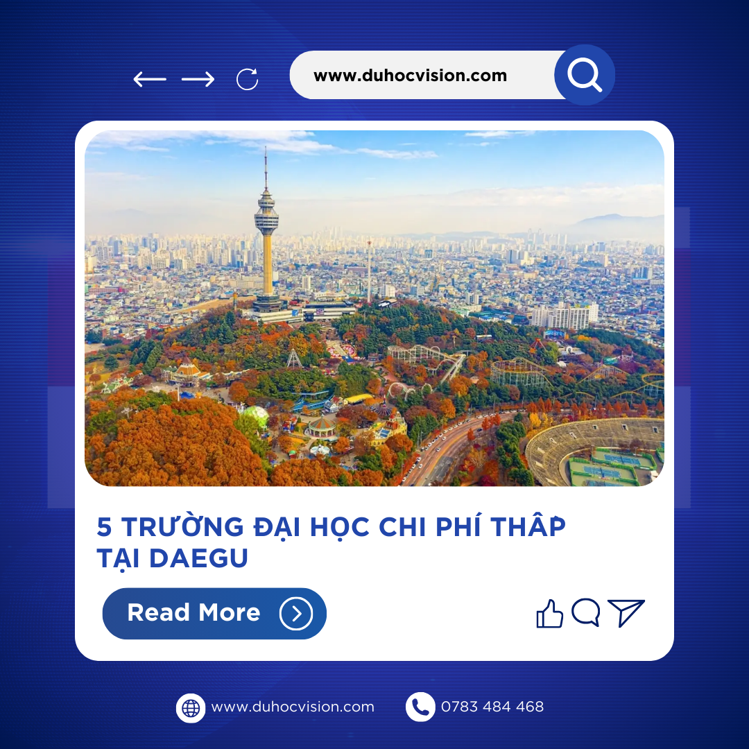 5 trường Đại Học Hàn Quốc chi phí thấp tại Daegu