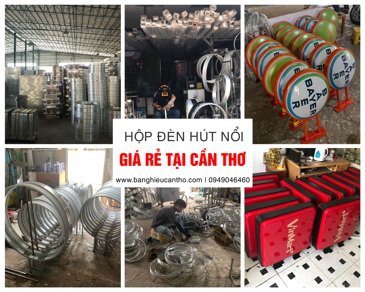 Hộp đèn hút nổi là gì? gia công hộp đèn hút nổi tại cần thơ +  lắp đặt hoàn thiện ở công ty quảng cáo nội thất Hoàng Gia.