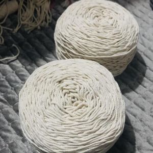 1 mét Dây thừng đan macrame, dây cotton. Màu ngà , màu kem