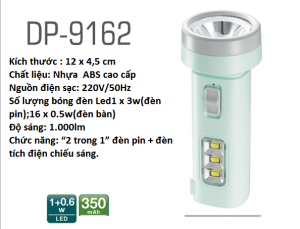 Đèn sạc cầm tay dp 9126