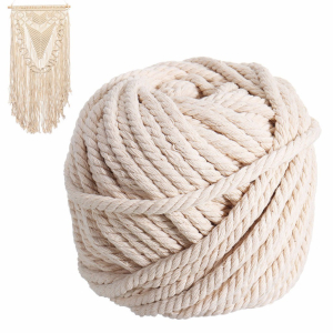 1 mét Dây thừng đan macrame, dây cotton. Màu ngà , màu kem