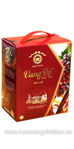 Rượu vang đỏ Đà Lạt hộp 3 lít, làm từ Nho Phan Rang.
