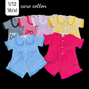 Bộ caro cotton tay ngắn