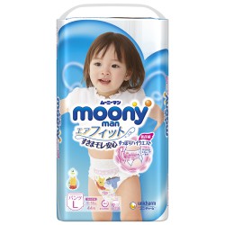 Bỉm quần Moony Nhật size L44 miếng bé gái (9-14kg)