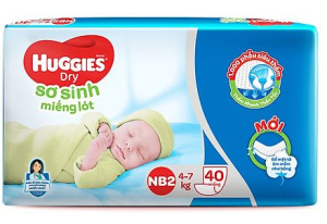 Miếng Lót Sơ Sinh Huggies Dry Newborn 2 - 40 (40 Miếng)