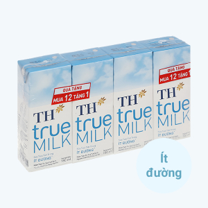 4 hộp sữa tươi TH True Milk 180ml