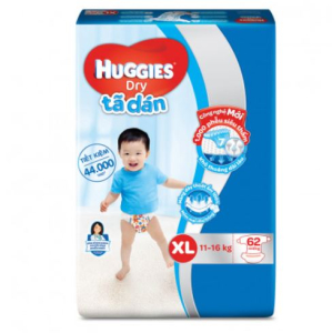 Bỉm - Tã dán Huggies size XL 62 miếng (cho bé 11 - 16kg)