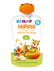 DD 100% trái cây nghiền HiPPiS Organic (Chuối, Lê, Xoài)