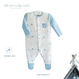 Nous - Bộ Bodysuit newborn xanh lơ