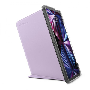 BAO DA TOMTOC (USA) TỪ TÍNH ĐA GÓC VERTICAL HỖ TRỢ SẠC KHÔNG DÂY APPLE PENCIL FOR IPAD PRO 11-INCH M1 2021 VIOLET B02-007V01