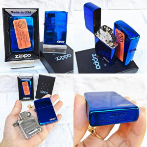 Quẹt zippo màu xanh