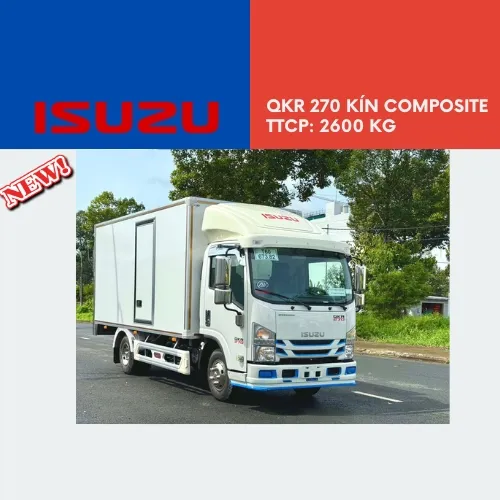 Isuzu QKR 270 Thùng Kín Composite Full Inox 304 Garage Lượm
