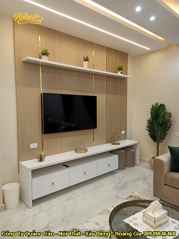 Dịch Vụ Thiết Kế Và Thi Công Vách Tivi Gỗ MDF Hiện Đại Tại Cần Thơ