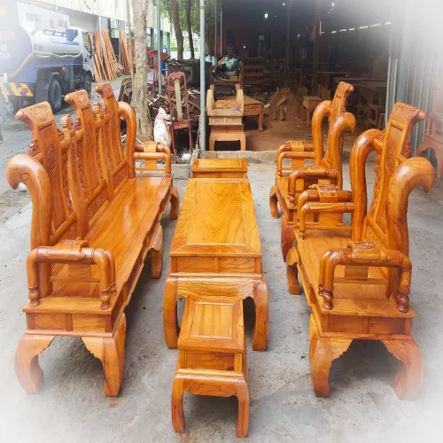 BỘ SALON TẦN THỦY HOÀNG TAY 12 (GỖ GÕ ĐỎ)