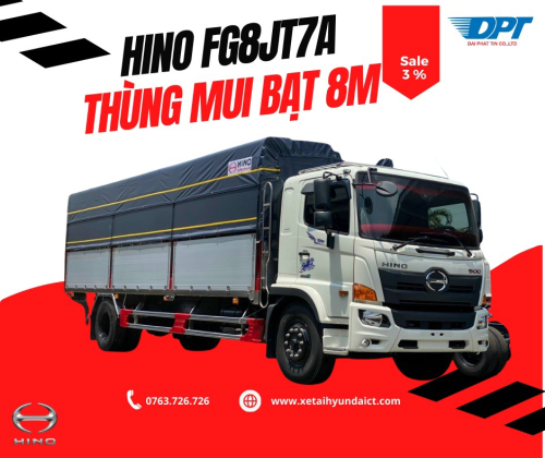 XE TẢI HINO FG8JT7A THÙNG BẠT NHÔM HỘP 7 BỬNG THÙNG 8M - 8.7 TẤN