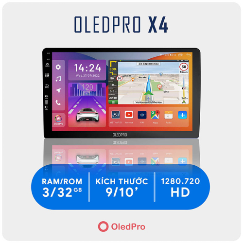 Màn Hình DVD Android OledPro X4 New liền cam 360