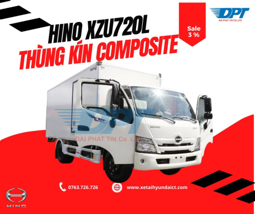 XE TẢI HINO XZU720L THÙNG BẢO ÔN ĐPT - 3.5 TẤN