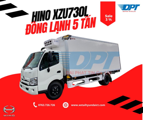 XE TẢI HINO XZU730 THÙNG ĐÔNG LẠNH - 5 TẤN