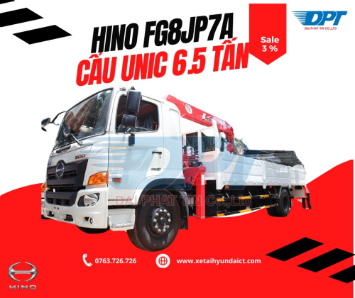 XE TẢI CẨU HINO FG8JP7A GẮN CẨU UNIC URV55 - 6.5 TẤN