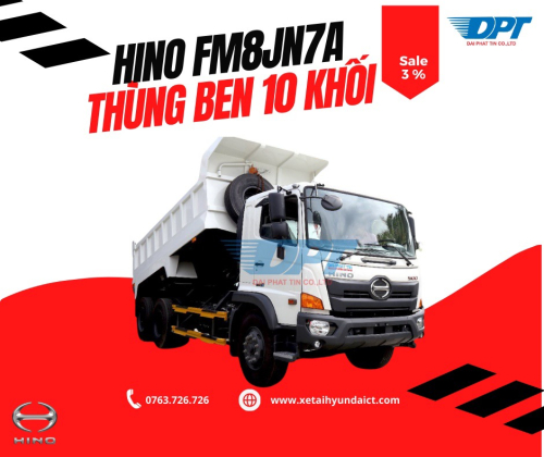 XE BEN HINO FM8JN7A THÙNG 10 KHỐI - 13 TẤN