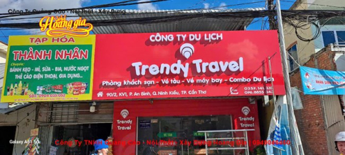 Thiết Kế Thi Công Bảng Hiệu Công Ty Du Lịch Trendy Travel Cần Thơ