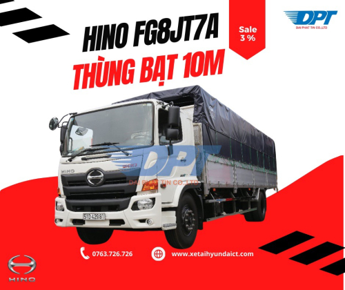 XE TẢI HINO FG8JT7A ULTRALONG THÙNG MUI BẠT SIÊU DÀI 10M