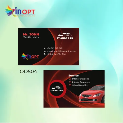 OD504 - Mẫu danh thiếp Du lịch - Taxi màu đỏ đen