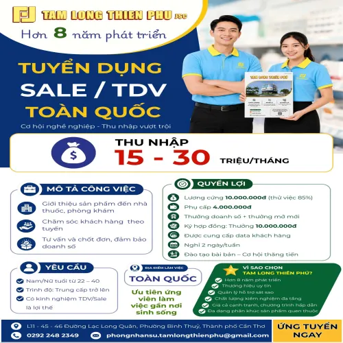 TUYỂN DỤNG NHÂN VIÊN SALE