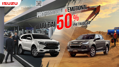 ISUZU HỖ TRỢ 50% PHÍ TRƯỚC BẠ BỘ ĐÔI ISUZU D-MAX VÀ MU-X