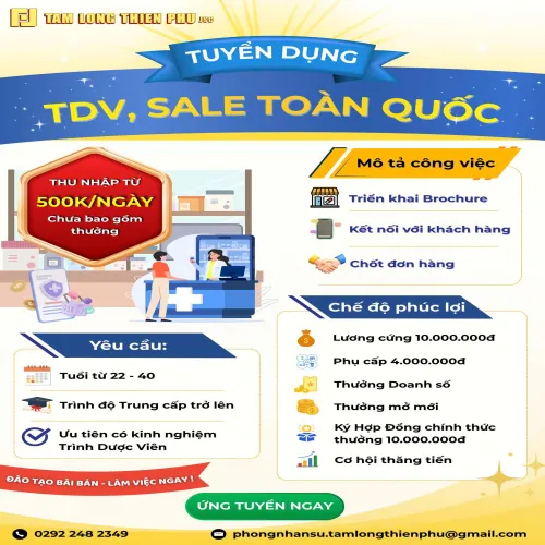 TUYỂN DỤNG NHÂN VIÊN SALE