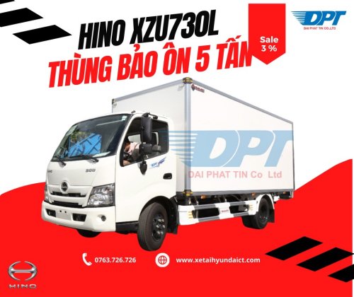 XE TẢI HINO XZU 730L THÙNG BẢO ÔN ĐPT CAO CẤP - 5 TẤN