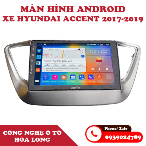 Combo màn hình Android kèm mặt dưỡng, dây nguồn zin cho xe Huyndai i10 2017 - 2019