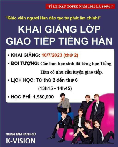 KHAI GIẢNG LỚP GIAO TIẾP TIẾNG HÀN NGÀY 10/7/2023