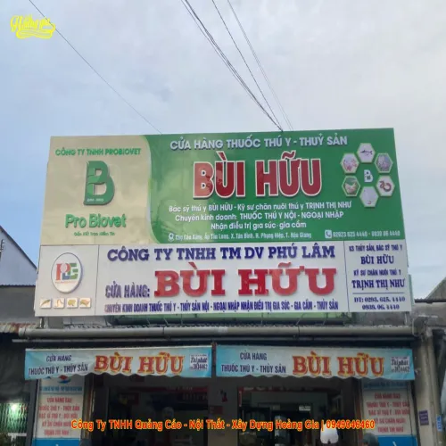 Thiết Kế Thi Công Bảng Hiệu Tài Trợ Thuốc Thú Y Bùi Hữu