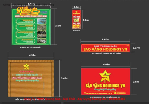 Thiết Kế Thi Công Bảng Hiệu Backgroud Văn Phòng Công Ty Cổ Phần Địa Ốc Sao Vàng