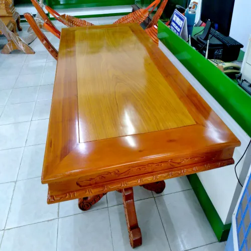 Bàn Ăn Chữ Nhật Căm Xe Bên