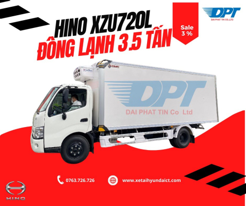 XE TẢI HINO XZU720L THÙNG ĐÔNG LẠNH ĐPT - 3.5 TẤN