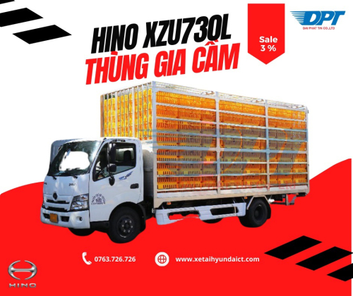 XE TẢI HINO XZU730L THÙNG CHỞ GIA CẦM - 5 TẤN