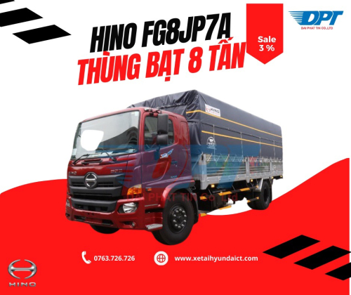 XE TẢI HINO FG8JP7A THÙNG BẠT 7 BỬNG THÙNG 7M3 - 8 TẤN