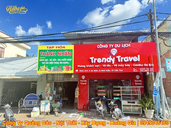 ✈️ THI CÔNG TRỌN GÓI MẶT DỰNG ALU & BẢNG HIỆU CÔNG TY DU LỊCH | HOÀNG GIA