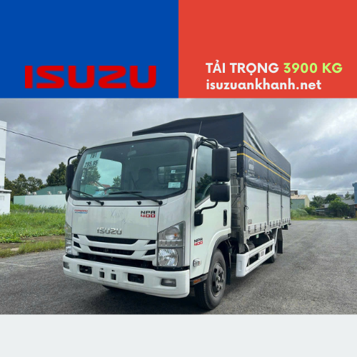 Xe Tải Isuzu NPR 400 – 3.9 Tấn Thùng Mui Bạt Cabin Vuông