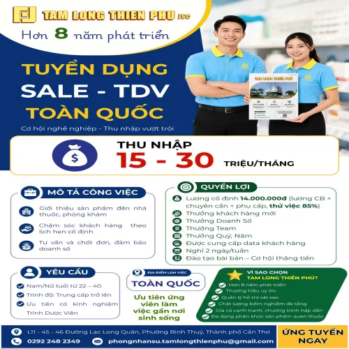 TUYỂN DỤNG TRÌNH DƯỢC VIÊN