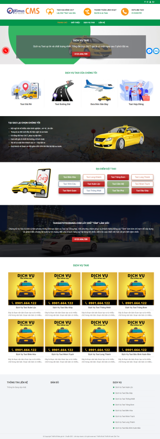 Website dịch vụ taxi, xe công nghệ