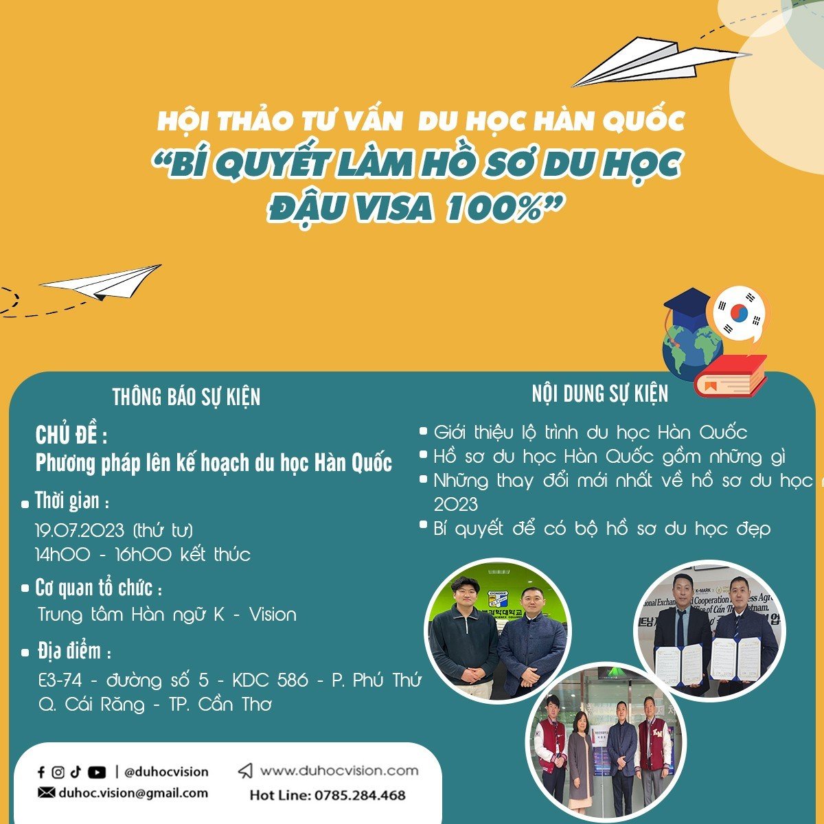 HỘI THẢO TƯ VẤN DU HỌC HÀN QUỐC 19/07/2023